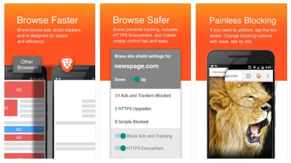 Brave Browser Fast Adblocker App