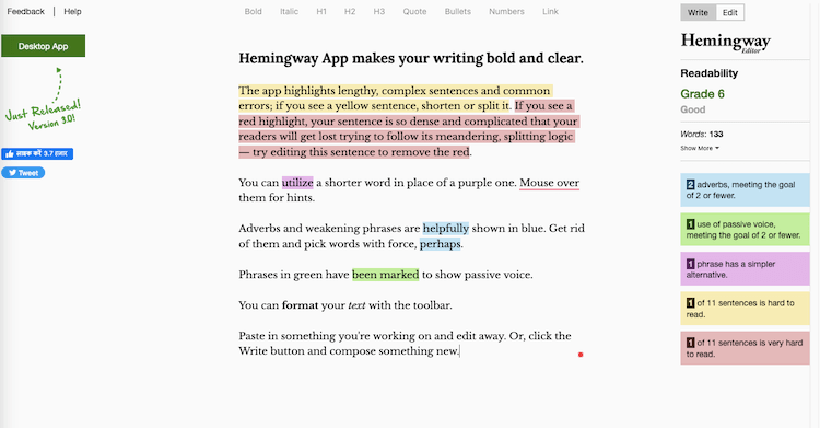 Hemingwayapp Editor