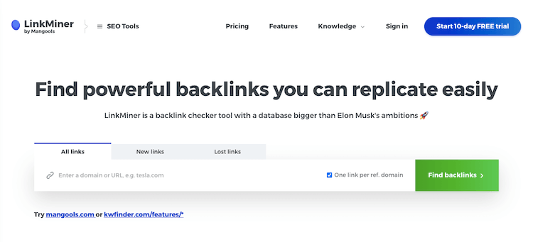 Linkminer Backlink Checker Tool