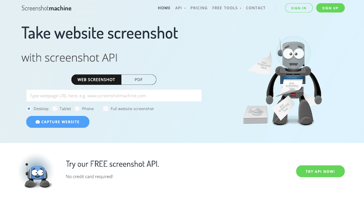 Screenshotmachine for Website screenshot