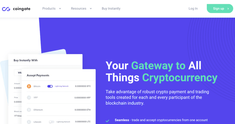 Coingate Cryptocurrency Gateway